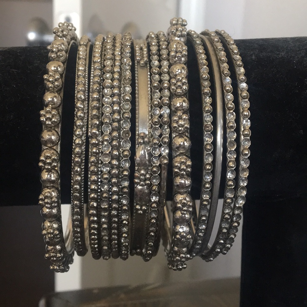 Silver Bangles Set